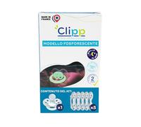 CLIPP Kit - Ciuccio fosforescente + 5 anelli per lo svezzamento graduale + Istruzioni - Svezzamento a tappe, facile e delicato - Dispositivo brevettato - Prodotto in Francia - A partire dai 2 anni