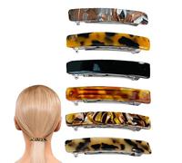 Clips Clips Barrette | Acetato di piccole clip barrette | Domande di conchiglie di tartaruga francese | 6x barrette di capelli spessi per donne, signore, adolescenti alla moda di tartaruga