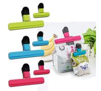 Clips für Chips, große Pommesbeutel-Clips, Lebensmittel-Clips, Kunststoff, robust, luftdicht, verschiedene Farben, für Kaffeekartoffeln und Lebensmittelbeutel, 6 Stück