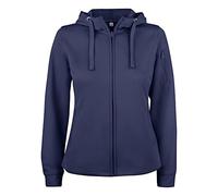 CliQue Basic Active Hoody Lady Full Zip Felpa con Cappuccio, Blu Marino Scuro, S Donna