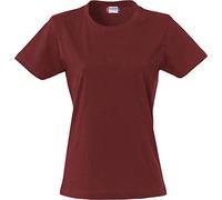 CliQue Basic Tee T-Shirt, Rosso (Borgogna.), S Donna