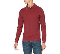 CliQue Classic Long Sleeve Polo, Red (Burgundy), XXX-Large Uomo