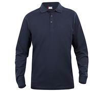 Clique Clothing, polo da uomo a maniche lunghe, in cotone, taglio classico, peso medio Dark Navy Small