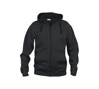 CliQue Felpa con Cappuccio Basic con Zip, Opaco, Nero, XXXXXL Uomo