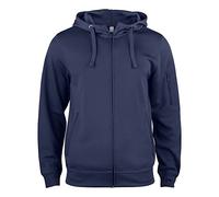 Clique Felpa con Cappuccio e Cerniera divisibile Tessuto Ultra Resistente ai lavaggi Tasche con Zip e asole per Auricolari Taschino con Zip sulla Manica (Blu Scuro, 3X_l)