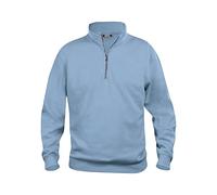 Clique - Felpa con mezza zip cerniera Uomo Donna Unisex Basic Half Zip, in poliestere, morbido, resistente ai lavaggi, per trekking, escursione, viaggio, tempo libero (azzurro XS)