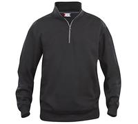 Clique - Felpa con mezza zip cerniera Uomo Donna Unisex Basic Half Zip, in poliestere, morbido, resistente ai lavaggi, per trekking, escursione, viaggio, tempo libero (nero 5XL)