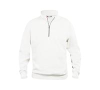 Clique - Felpa con mezza zip cerniera Uomo Donna Unisex Basic Half Zip, in poliestere, morbido, resistente ai lavaggi, per trekking, escursione, viaggio, tempo libero (bianco L)