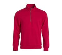 Clique - Felpa con mezza zip cerniera Uomo Donna Unisex Basic Half Zip, in poliestere, morbido, resistente ai lavaggi, per trekking, escursione, viaggio, tempo libero (rosso L)