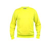 Clique - Felpa girocollo manica lunga Uomo Donna Unisex Basic Roundneck, in poliestere, costine elasticizzate, tessuto resistente ai lavaggi (giallo HV XL)