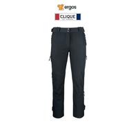 CLIQUE Pantalone da Trekking Impermeabile SEBRING Tasconi Laterali Colore NERO