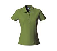Clique - Polo maglietta a mezza manica t-shirt da donna Basic Polo Ladies slim fit con bottoni in cotone primavera/estate in diversi colori e taglie (verde militare L)