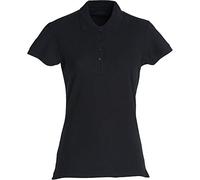 Clique - Polo maglietta a mezza manica t-shirt da donna Basic Polo Ladies slim fit con bottoni in cotone primavera/estate in diversi colori e taglie (nero M)