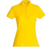 Clique - Polo maglietta a mezza manica t-shirt da donna Basic Polo Ladies slim fit con bottoni in cotone primavera/estate in diversi colori e taglie (giallo limone M)