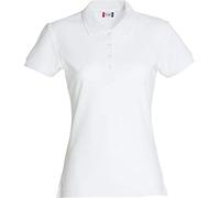Clique - Polo maglietta a mezza manica t-shirt da donna Basic Polo Ladies slim fit con bottoni in cotone primavera/estate in diversi colori e taglie (bianco M)