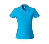Clique - Polo maglietta a mezza manica t-shirt da donna Basic Polo Ladies slim fit con bottoni in cotone primavera/estate in diversi colori e taglie (turchese XL)