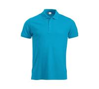 CLIQUE - Polo mezza manica Uomo Manhattan, in Poliestere, chiusura a bottoni, bordo manica con costina, spacchetti laterali, vestibilità slim-fit (turchese L)