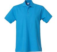 Clique Polo Piquet Mezza Manica. 3 Bottoni Tono su Tono Spacchetti Laterali. Bordo Manica ribattuto in Doppio ago (Turchese, 3XL)