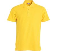 Clique Polo Piquet Mezza Manica. 3 Bottoni Tono su Tono Spacchetti Laterali. Bordo Manica ribattuto in Doppio ago (Giallo Limone, XXL)