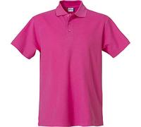 Clique Polo Piquet Mezza Manica. 3 Bottoni Tono su Tono Spacchetti Laterali. Bordo Manica ribattuto in Doppio ago (Lampone, 4XL)