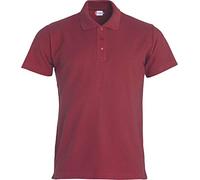 Clique Polo Piquet Mezza Manica. 3 Bottoni Tono su Tono Spacchetti Laterali. Bordo Manica ribattuto in Doppio ago (Bordeaux, XS)