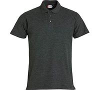 Clique Polo Piquet Mezza Manica. 3 Bottoni Tono su Tono Spacchetti Laterali. Bordo Manica ribattuto in Doppio ago (Antracite Melange, 4XL)