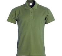 Clique Polo Piquet Mezza Manica. 3 Bottoni Tono su Tono Spacchetti Laterali. Bordo Manica ribattuto in Doppio ago (Verde Militare, XL)