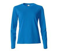 Clique - T-shirt maglia maglietta a manica lunga girocollo da donna Basic-T L/S Ladies in cotone jersey vestibilità slim-fit in diverse taglie e colori (royal M)