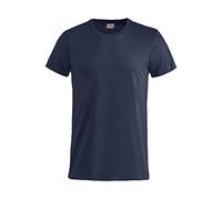 Clique - T-shirt mezza manica Uomo Basic-T, in cotone Jersey, colletto elasticizzato, nastrino parasudore, vestibilità slim-fit (blu XXL)