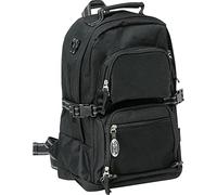 Clique - Zaino multitasche uomo donna Backpack in poliestere colore nero cinghie regolabili con diversi scomparti tasca con zip 33x42x17 cm