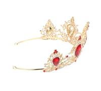 CLISPEED 1 Pz d'epoca copricapo nuziale spose nozze Diademi a forma di matrimonio Chiesa nuziale nuziale di fiori di fiori corone del diadema della sposa lega rosso