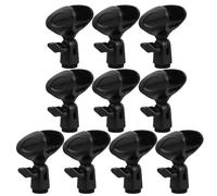 CLISPEED 10 pezzi Clip Microfono Regolabili con Molla Supporto per Microfono da Studio Pinza Robusta Antivibrazione per Podcast Trasmissioni e Registrazioni Nero