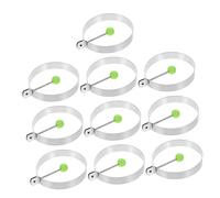 CLISPEED 10 pezzi per Uova Acciaio Inossidabile Stampi Rotondi per Frittata e Pancake Resistenti e Sicuri per Colazioni Veloci e Creativi