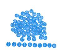 CLISPEED 100 Pezzi Etichette Portachiavi Numeriche in Plastica Azzurra Foro Rotondo, Targhette Identificative Resistenti per Ufficio Casa e Garage, Etichette Rotonde per Chiavi e