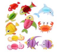 CLISPEED 11pezzi Decorazioni per Piscina Tema Oceano di Pesce Appendere per Feste Tropicali Decorazioni Sospese Motivo della Vita Marina per Compleanni Estivi e Eventi