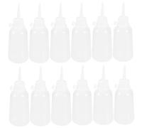 CLISPEED 12 Pezzi Flaconi di Colla in Plastica Beccuccio a Punta Fine 100ml Bottiglie Ricaricabili per Erogazione Precisa Materiali Artistici Portatili