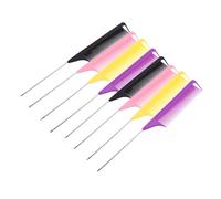 CLISPEED 12pezzi Pettine Coda Professionale Per Raccolto e Taglio Di Pettini in Plastica Resistente Per Parrucchiere Barbiere e Uso Domestico Manico in Acciaio Inox e Impugnatura Comoda