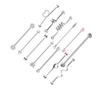 CLISPEED 13 pezzi Piercing in Acciaio Inossidabile con Fermagli Barra Industriali Resistenti alla Ruggine per e per Orecchie e