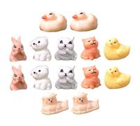 CLISPEED 14 Miniature Animali in Resina Figurine Miniature Realistiche per Micro Paesaggi e Decorazioni da Giardino di Animaletti Resistenti e Colorati