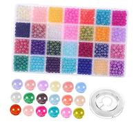 CLISPEED 1960 Pezzi Perline Colorate per Bigiotteria Fai da Te Perline Rotonde Elastico per Creazione Collane e Bracciali Kit Completo per Decorazioni Artigianali e Regali Creativi