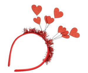 CLISPEED 1pezzi Cerchietto Cuore Per Accessorio Festivo Per Feste e Matrimonio Design Elegante Con Cuori Rossi Comodo e Divertente Per Donne e Ragazze