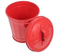 CLISPEED 1pezzi Cestino Per Rifiuti Da Scrivania in Ferro Mini Contenitore Per Detriti Vaso Per Fiori Bidone Spazzatura Con Coperchio Multiuso e Elegante