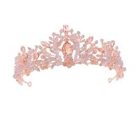 CLISPEED 1pezzi Ti Presento Titolo Per Tuo Prodotto Coroa Da Noiva Cristallo Con Diamante Rosa Accessorio Elegante Per Matrimonio e Cerimonie Per Sposa e Damigelle Questo Titolo Rispetta