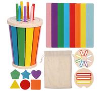 CLISPEED 1set Giocattoli Montessori per Riconoscimento di Colori e Forme Gioco di Abbinamento Legno per Sviluppo Sensoriale e Coordinazione Mano-Occhio attività Educativa per della Scuola
