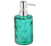 CLISPEED 2 Bottiglie di Vetro Vuote 330Ml con Pompa Argento Distributore di Shampoo e Lozione per Bagno Bottiglia di Liquido Riutilizzabile con Motivo Diamante Verde Adatte per