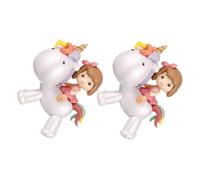 CLISPEED 2 Cake Topper Decorativo Unicorno e Bambina Figurine per Decorazioni Torta Shower e Compleanno Addobbi Colorati e Versatili per Feste