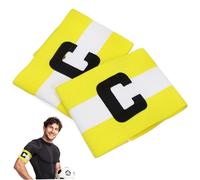CLISPEED 2 Fasce Calcio Elastiche Bracciali C Calcio Adulti in Nylon Colori Giallo e Alta visibilità e Chiusura Hook And Loop Adatte per Partite Outdoor e Sport