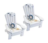 CLISPEED 2 Mini Sediolina Spiaggia Legno Decorazione Casa Al Mare Accessorio Miniatura per Casa delle da Spiaggia per Ufficio e Domestici