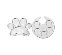 CLISPEED 2 Pezzi Anelli Regolabili per Tavolozza Manicure 5 Pozzetti Rotondi, Mini Palette per Miscelare Smalti e Pigmenti, Anello per Unghie Decorativo per Professionisti e Principianti