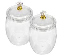 CLISPEED 2 Pezzi Barattolo di archiviazione Trasparente Barattolo di Caramelle Trasparente Transparent